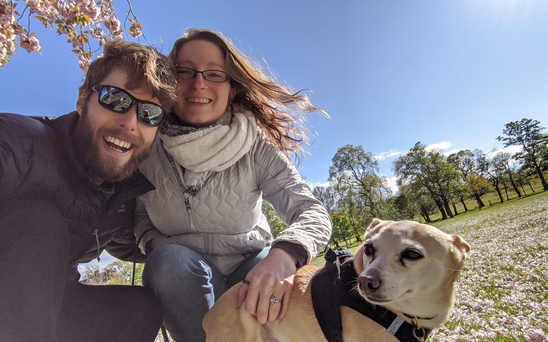 Chelsi, Guy and Spice with Cherry blossom