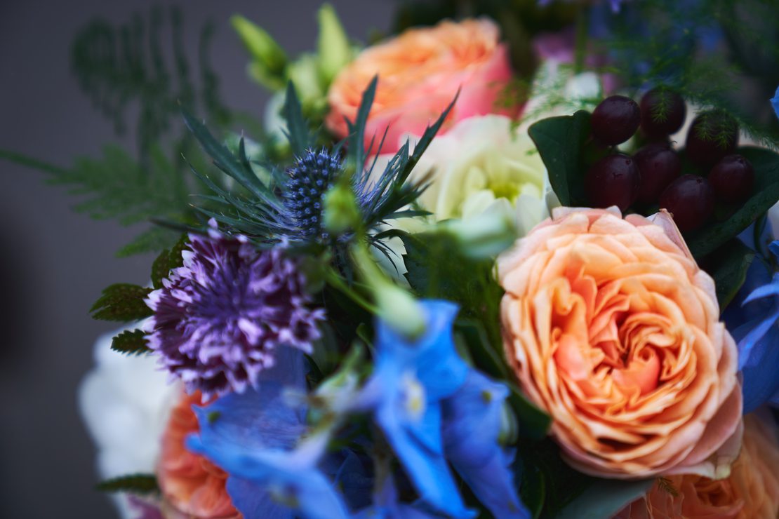A close-up of the bouquet
